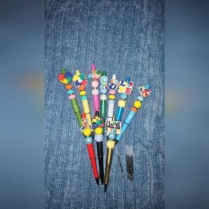 Colorful Autism Awareness Beaded Pens - Set of Decorative Pens